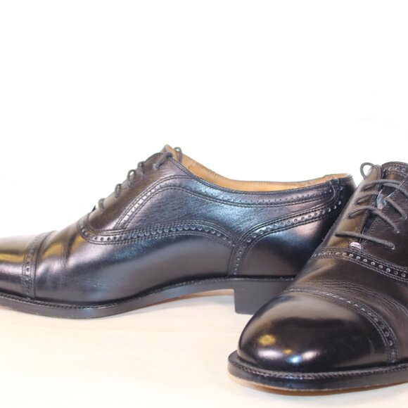 Carlo Bichi Firenze Men’s Black Leather Cap Toe Oxford Shoes Made in Italy main image 9